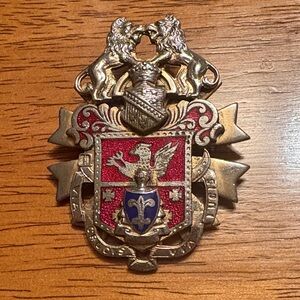Vintage Heraldic Crest Brooch